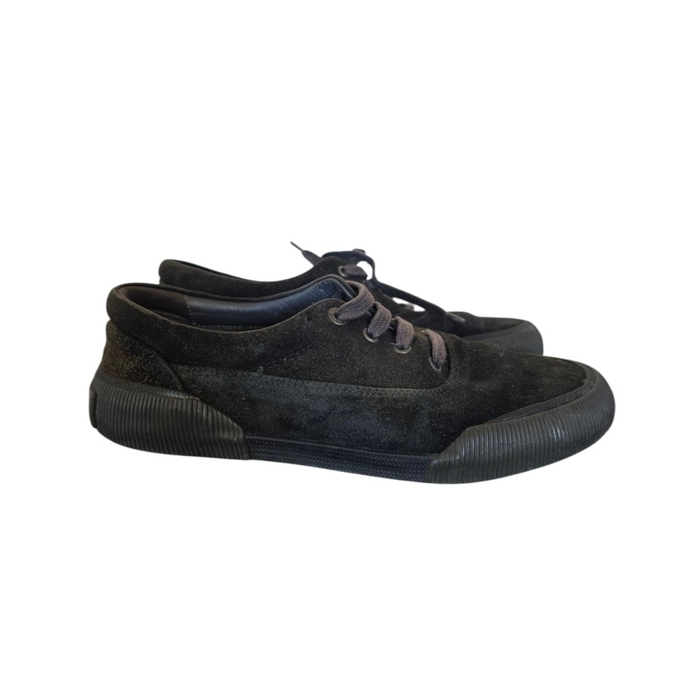 LANVIN Dark Forrest Army Green Suede Retro Preppy Low Top Sneakers sz 8-8.5